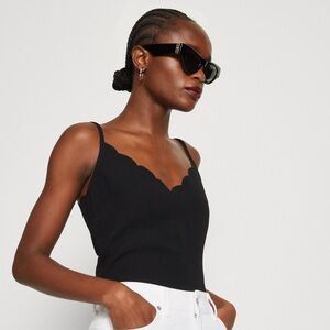 Ted Baker London Siina Scallop Neckline Cami Top black size 1 small